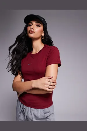 Nike Chill Gym Life Swoosh baby cropped t-shirt in burgundy