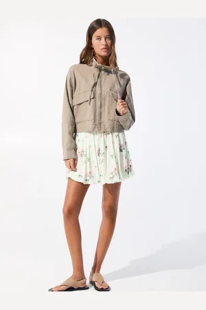 Pull&Bear Floral mesh balloon mini skirt in mint