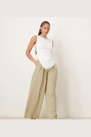 ASOS Tall wide leg trousers in in tonal stripe