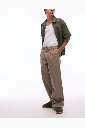 Dickies Unionville pleated wide leg work trousers in light tan