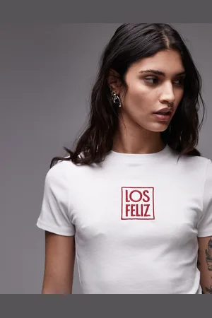 Topshop Embroidered Los Feliz baby tee in