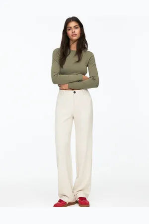 Pull&Bear Straight leg tailored trouser in ecru