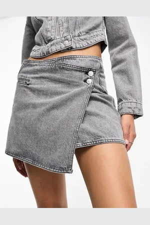 ASOS Denim biker skirt in washed co-ord