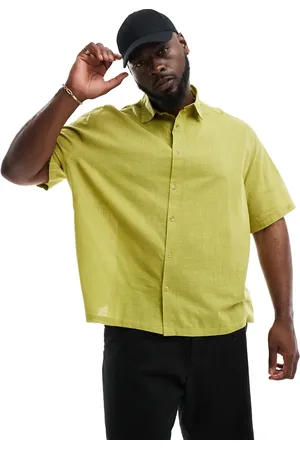 ASOS Relaxed linen look shirt in olive