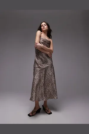 & OTHER STORIES Maxi cami slip dress with low back in leopard print