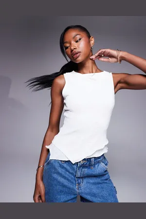 Princess Polly Fine knit asymmetric hem vest top in