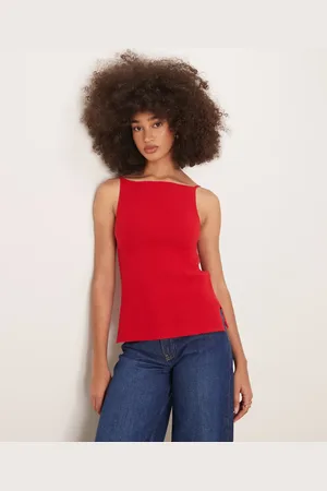 Abercrombie & Fitch High neck knitted tank top with side slits in