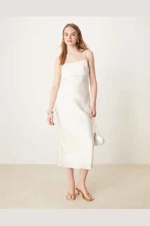 Abercrombie & Fitch Bridal pearl strap slip maxi dress in