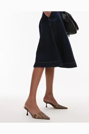 Topshop Dorota kitten heel pointed mule in snake
