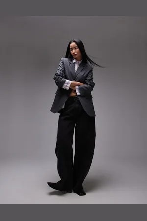 Topshop Co ord single button tailored blazer in charcoal CHARCOAL - CHARCOAL
