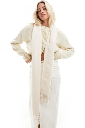 ASOS Woven tassels scarf in cream