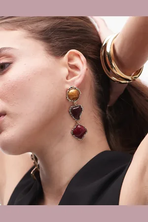 Topshop Erica drop earrings in stone