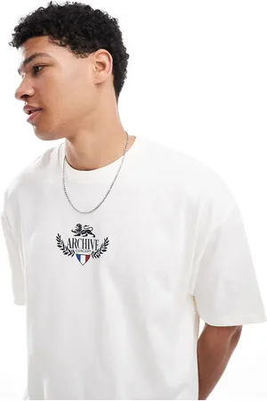 ASOS Boxy oversized t-shirt with city graphic in off