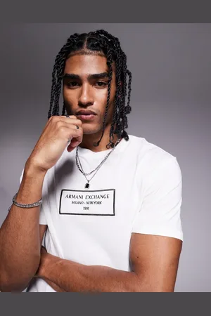 Armani Exchange Box logo t-shirt in off