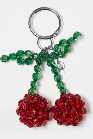 Stradivarius Embelished cherry bag charm in