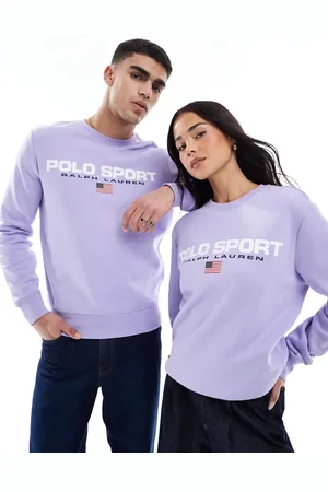 Ralph Lauren Sport capsule unisex large flag chest logo sweatshirt in lilac