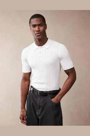 ASOS Muscle fit knitted rib polo t-shirt in