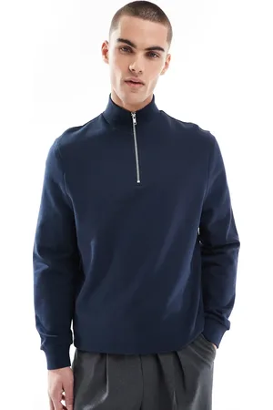 ASOS Essential sweatshirt with quarter zip in