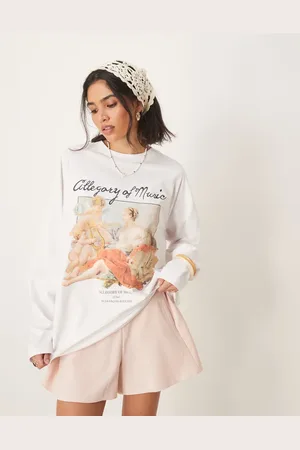ASOS Heavyweight long sleeve skater with national gallery license graphic in