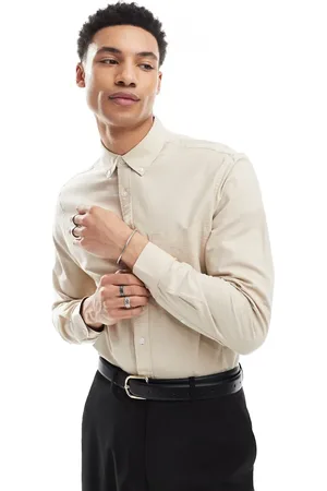 ASOS Oxford regular shirt in light stone
