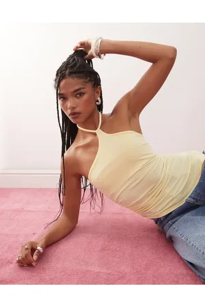 COLLUSION Asymmetrical halter neck top in