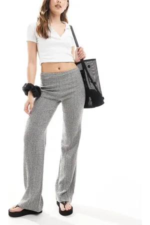 Pull&Bear Textured straight leg trouser in