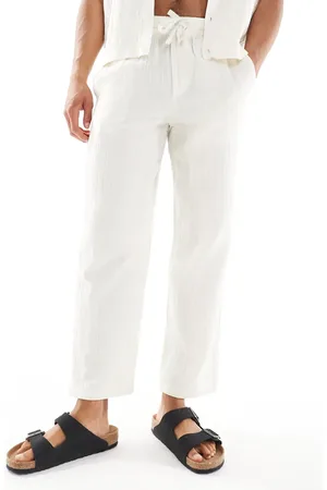 Only & Sons Loose fit cheesecloth trouser co-ord in cream