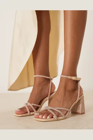 Be Mine Danya emellished block heeled sandals in blush