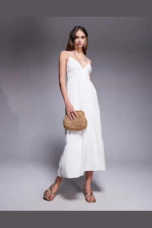 Princess Polly V neck cross back tiered maxi dress in