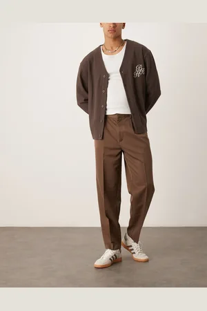 ASOS Smart oversized tapered trousers with front pleats in