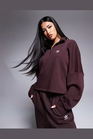 adidas Essentials half zip sweatshirt in shadow