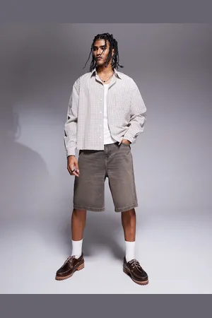 ASOS Longer length denim jorts in vintage tint
