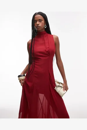 & OTHER STORIES Layered sheer chiffon midaxi dress with open tie back and handkerchief hem in
