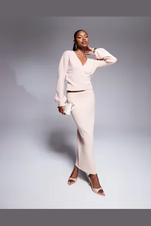 Kaiia Exclusive knitted column maxi skirt co-ord in