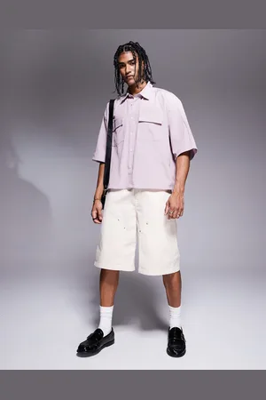 ASOS Long length carpenter jort in ecru