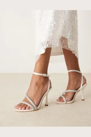 Be Mine Nadia heeled sandals with straps in satin ivory