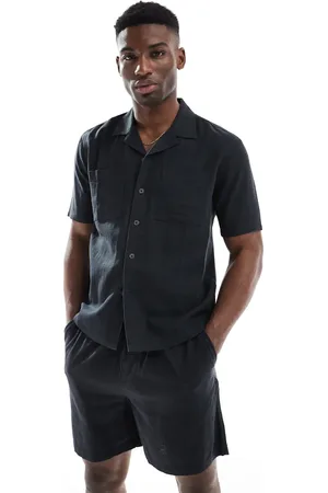 New Look Double pocket boxy linen-blend shirt co-ord in