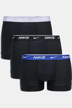 Nike Everyday Cotton Stretch 3 pack trunks in with purple waistbands