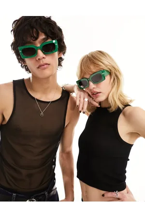 AJ Morgan Rectangle festival sunglasses in - MGREEN