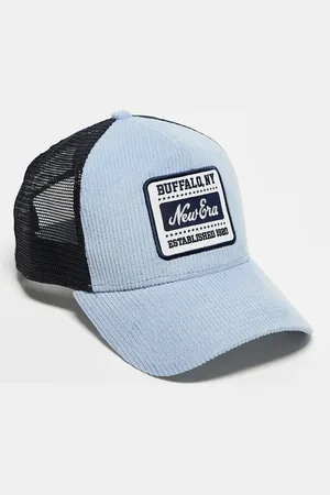 New Era Vintage cord patch trucker cap in light multi