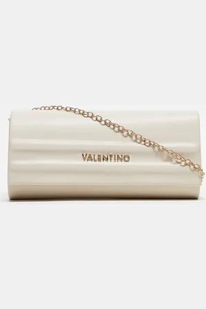 VALENTINO Valentino sofie minimal clutch bag with detachable chain strap in cream