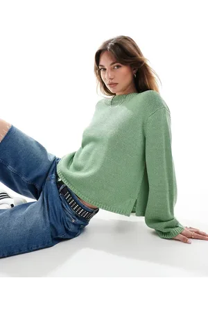 ASOS Oversized crew neck jumper in slub in