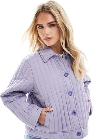 ASOS ASOS DESIGN Petite washed quilted shacket in lilac
