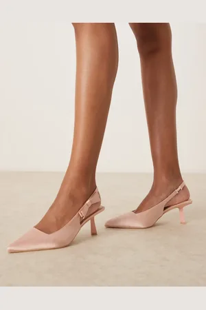 Be Mine Almeria slingback heeled pumps with bow detail in satin blush