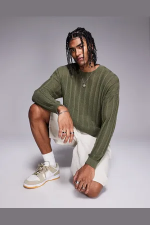 ASOS Oversized boxy fit long sleeve t-shirt in green