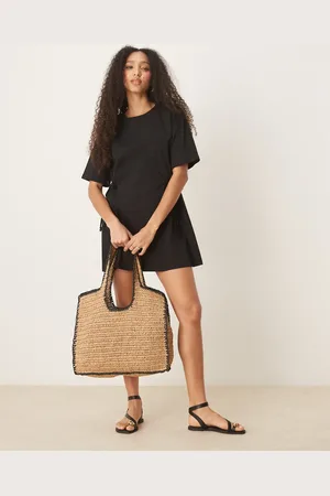 ASOS Tie side cinched waist shirt dress in