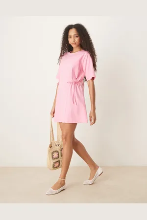 ASOS Tie side cinched waist shirt dress in