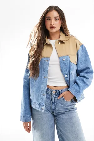 ASOS Denim hybrid western jacket in midwash