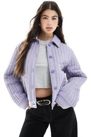 ASOS Washed quilted shacket in lilac