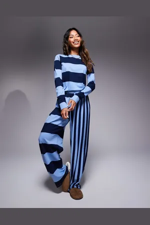 ASOS Mixed stripe pyjama set in stripe